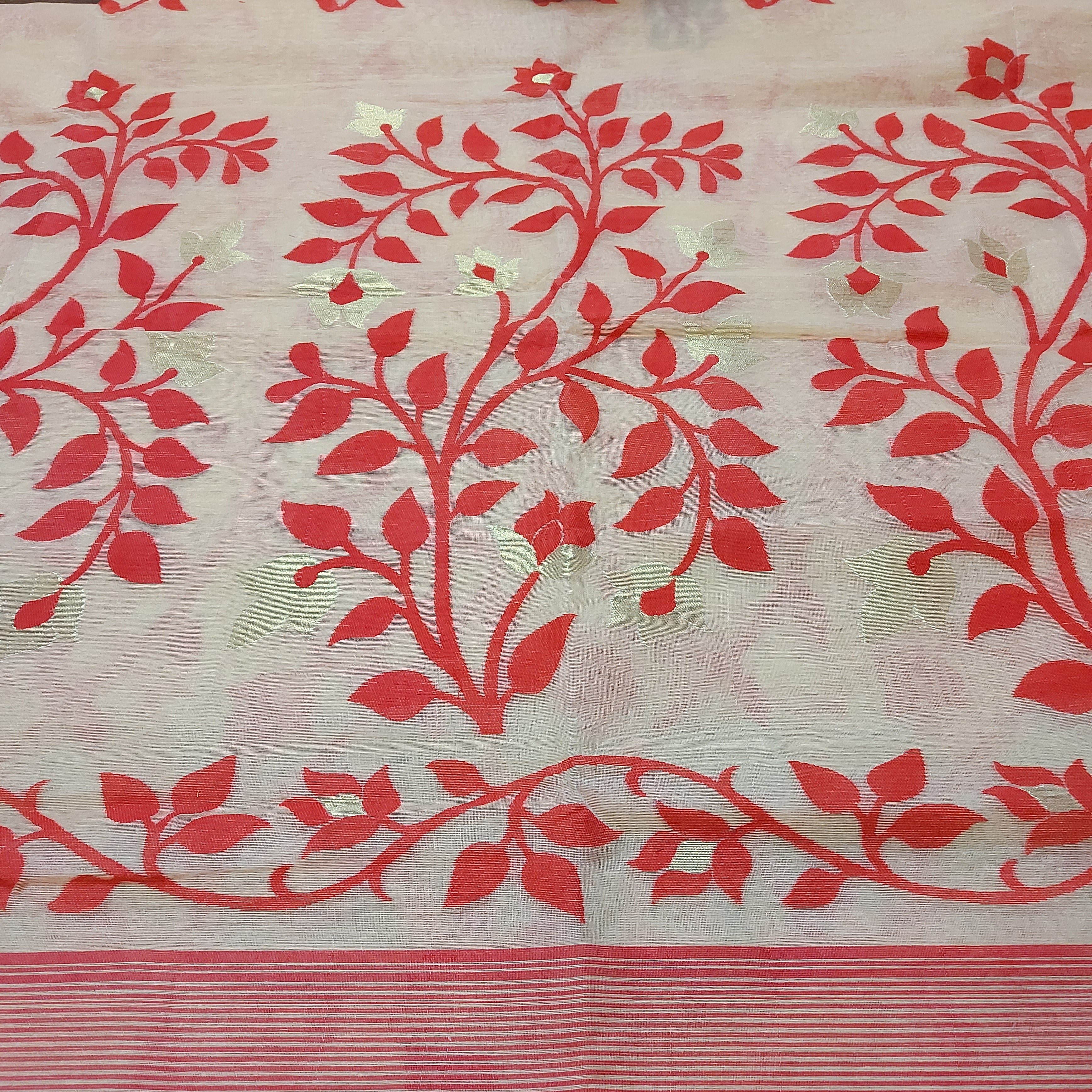 Cotton Dhakai Jamdani-JaalBeige