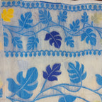 Cotton Jamdani-Light JaalWhiteBlue