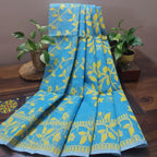 Cotton Dhakai Jamdani-JaalCyan