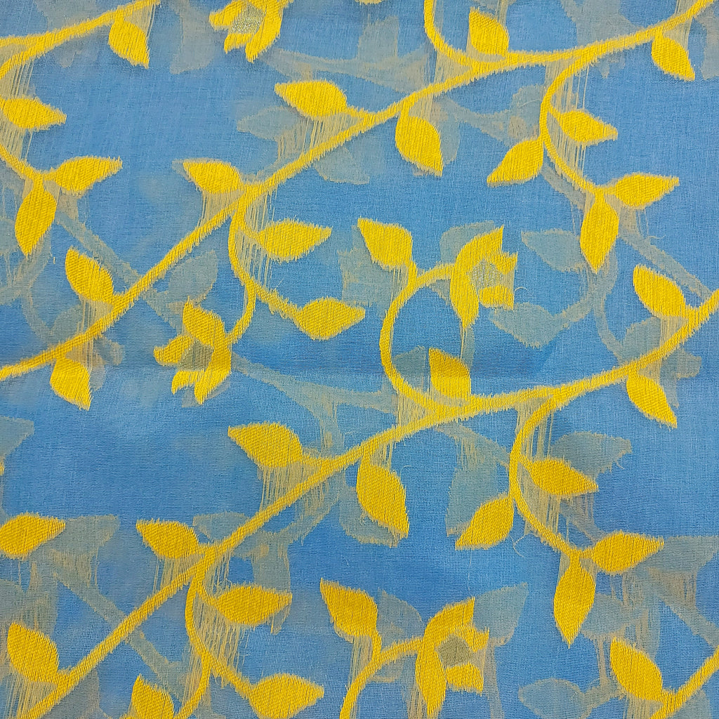 Cotton Dhakai Jamdani-JaalCyan