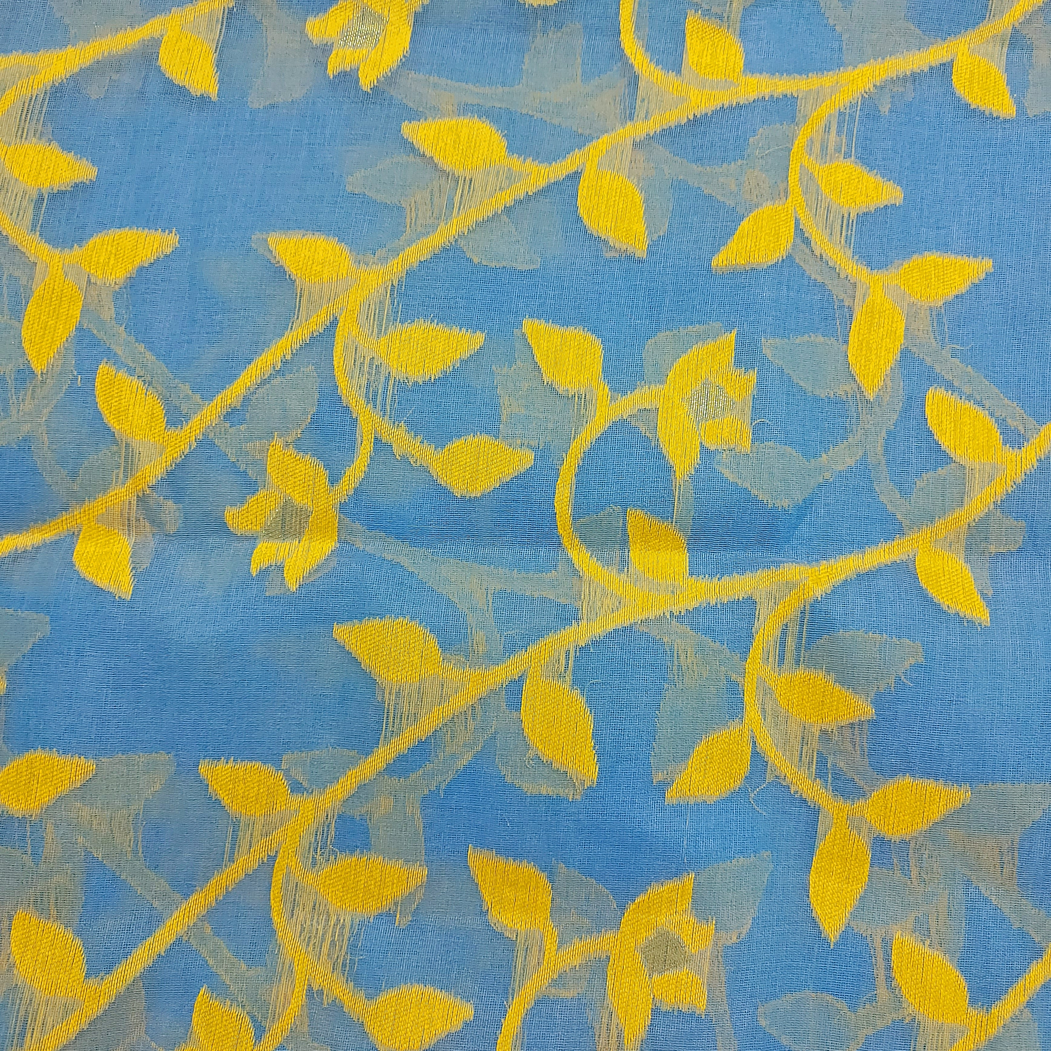 Cotton Dhakai Jamdani-JaalCyan