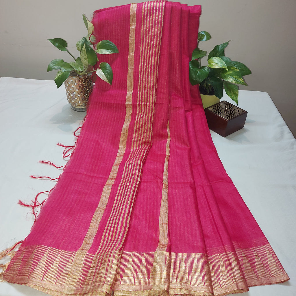 Raga – Dark Pink Handwoven Katan Cotton