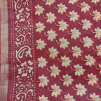 Chanderi Silk-Maheshwari printMaroon