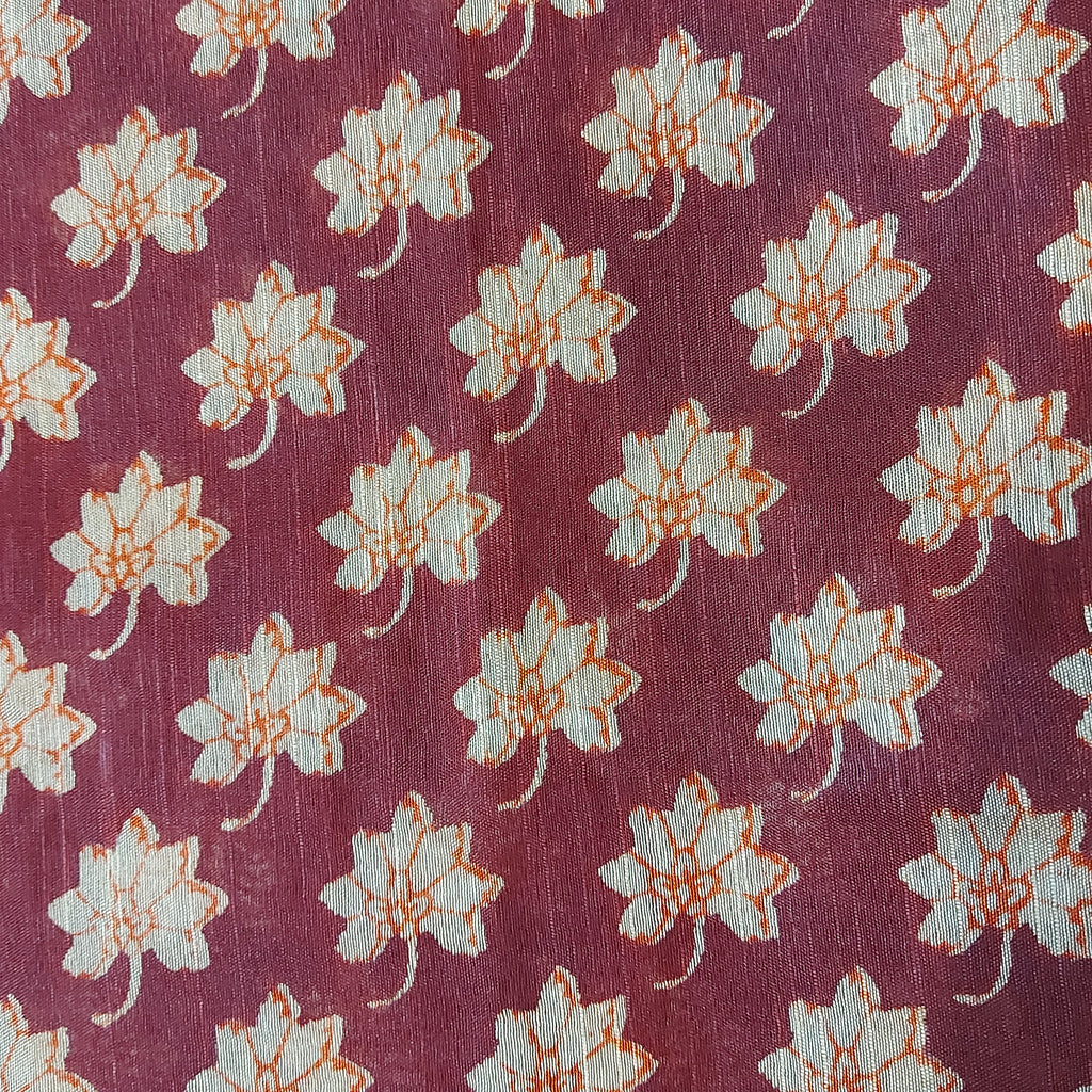 Chanderi Silk-Maheshwari printMaroon