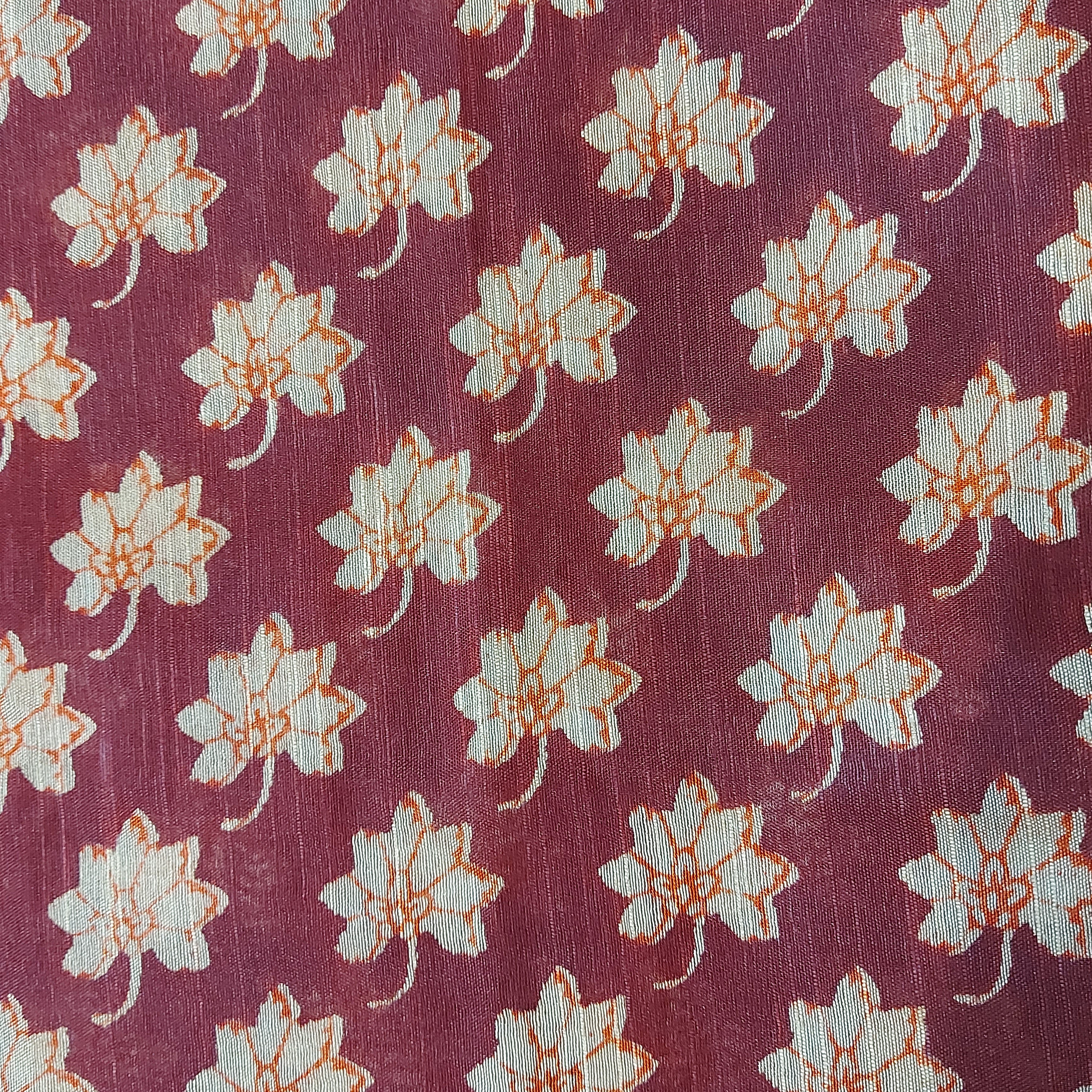 Chanderi Silk-Maheshwari printMaroon
