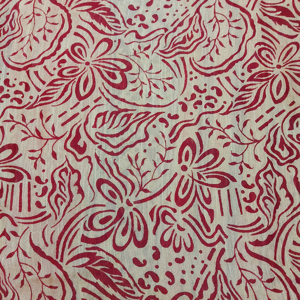 Chanderi Silk-Maheshwari printMaroon