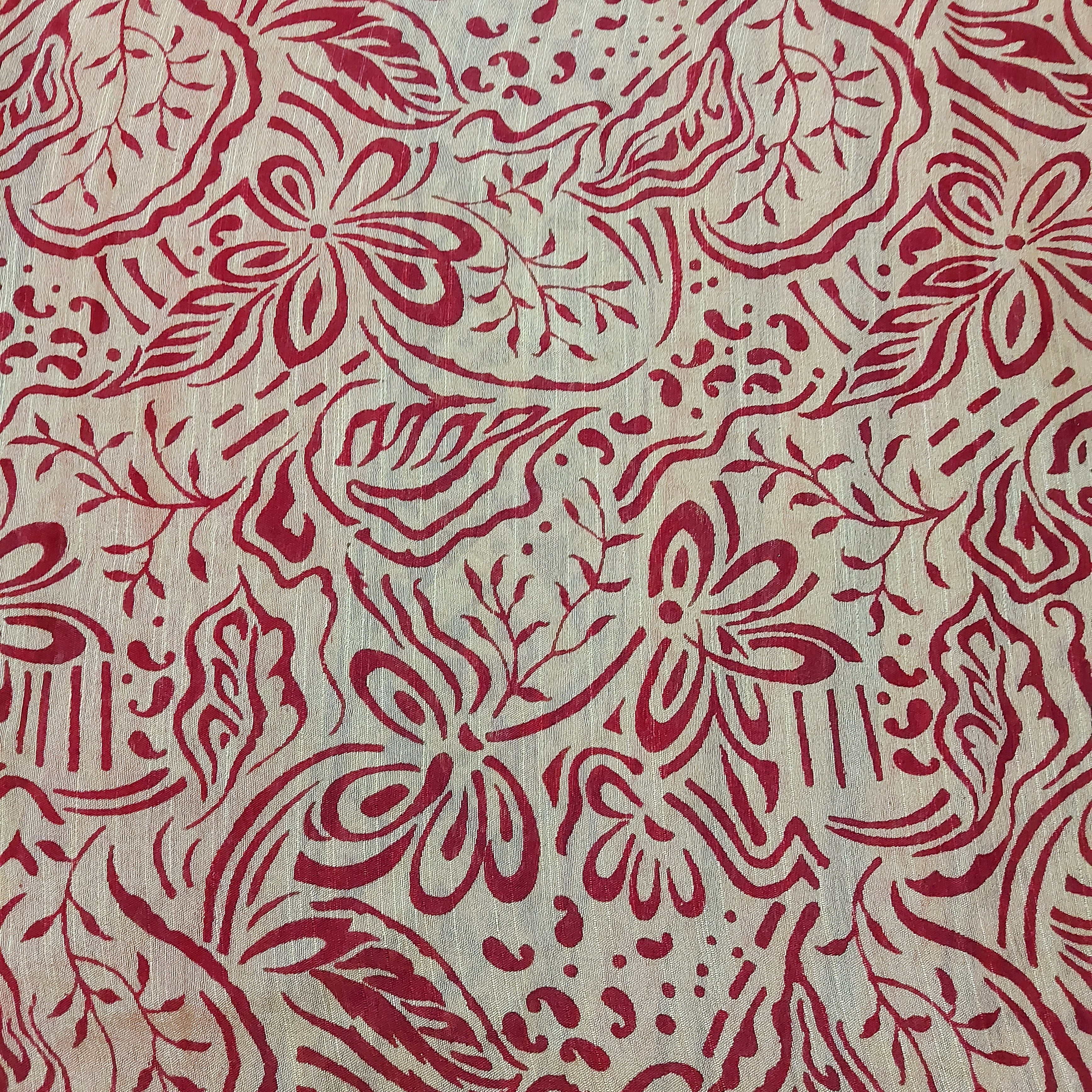 Chanderi Silk-Maheshwari printMaroon