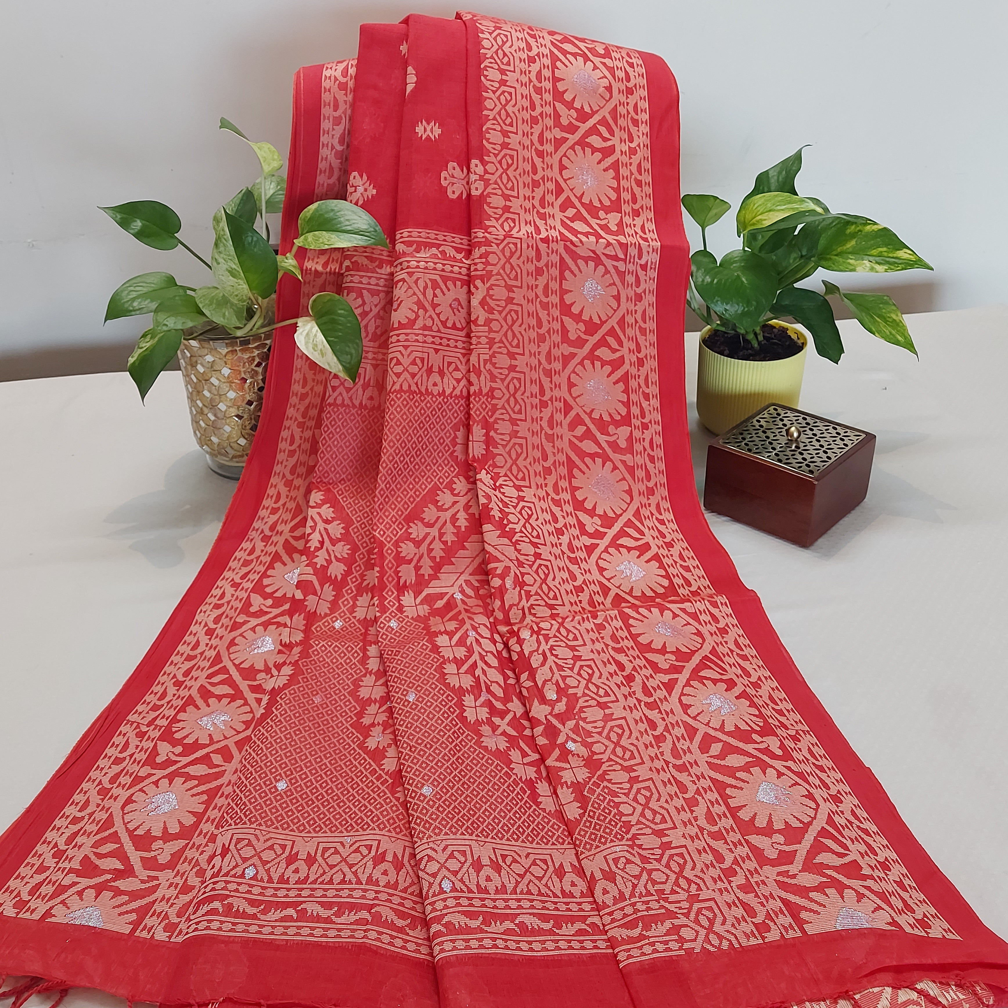 Banarasi Cotton-WeaveRed