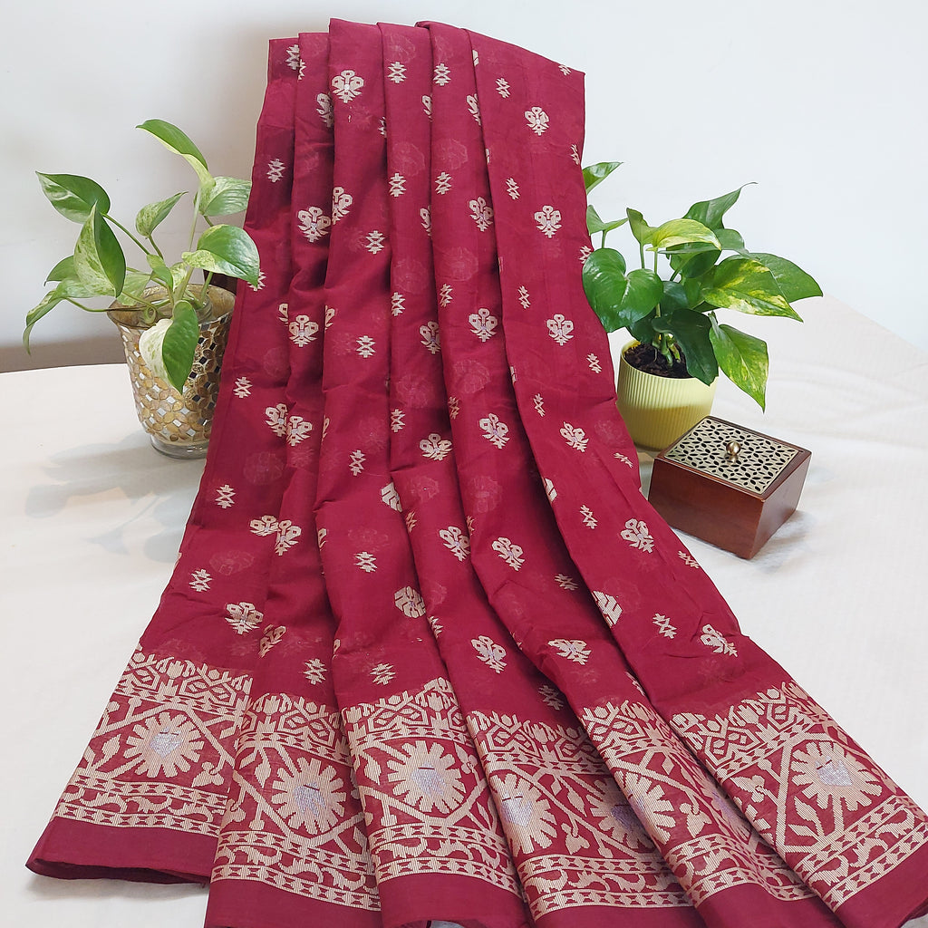 Banarasi Cotton-WeaveMaroon