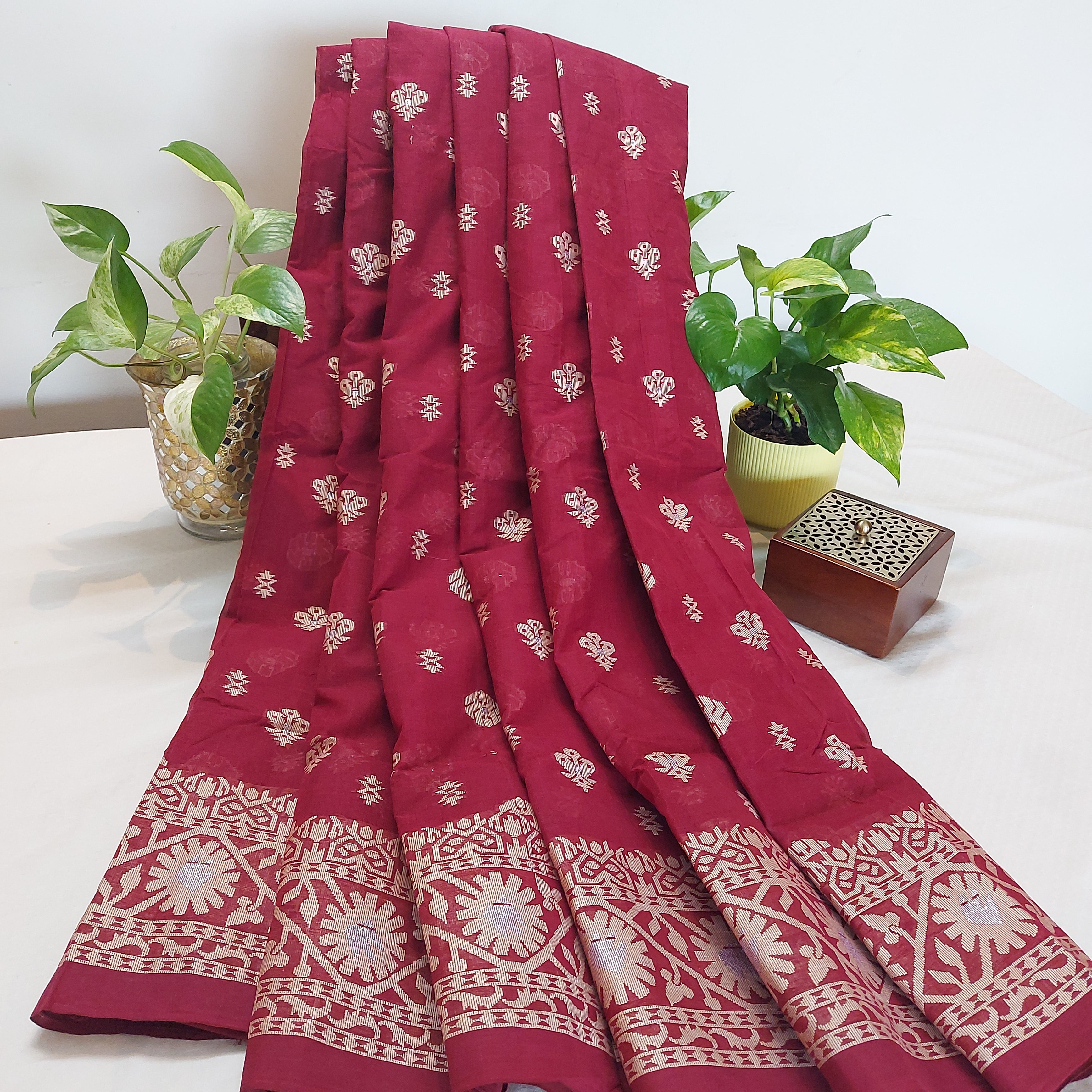 Banarasi Cotton-WeaveMaroon