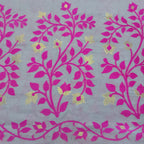 Cotton Dhakai Jamdani-JaalGreyPink