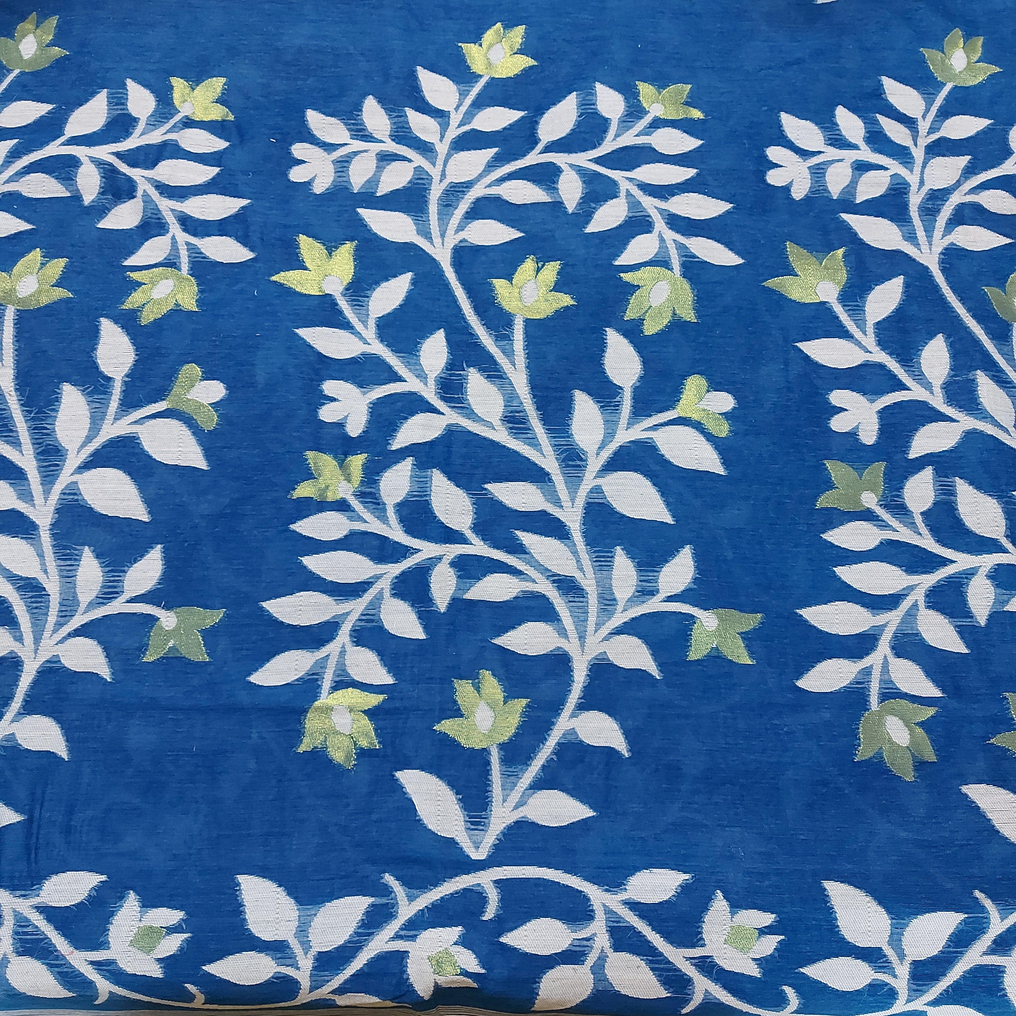 Cotton Dhakai Jamdani-JaalBlue