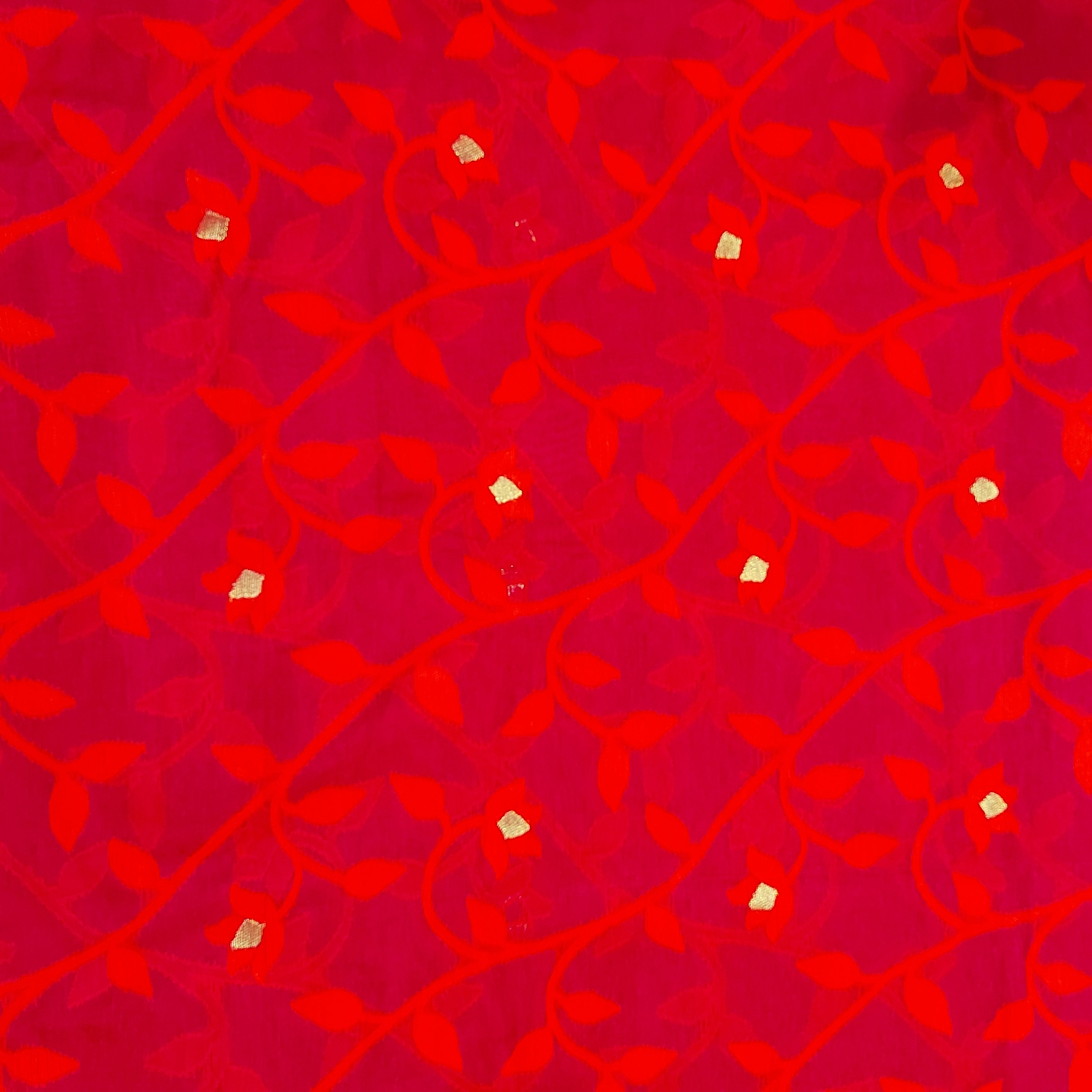 Cotton Dhakai Jamdani-JaalMaroon