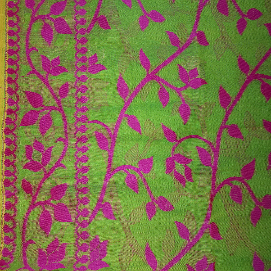 Cotton Jamdani-JaalGreen