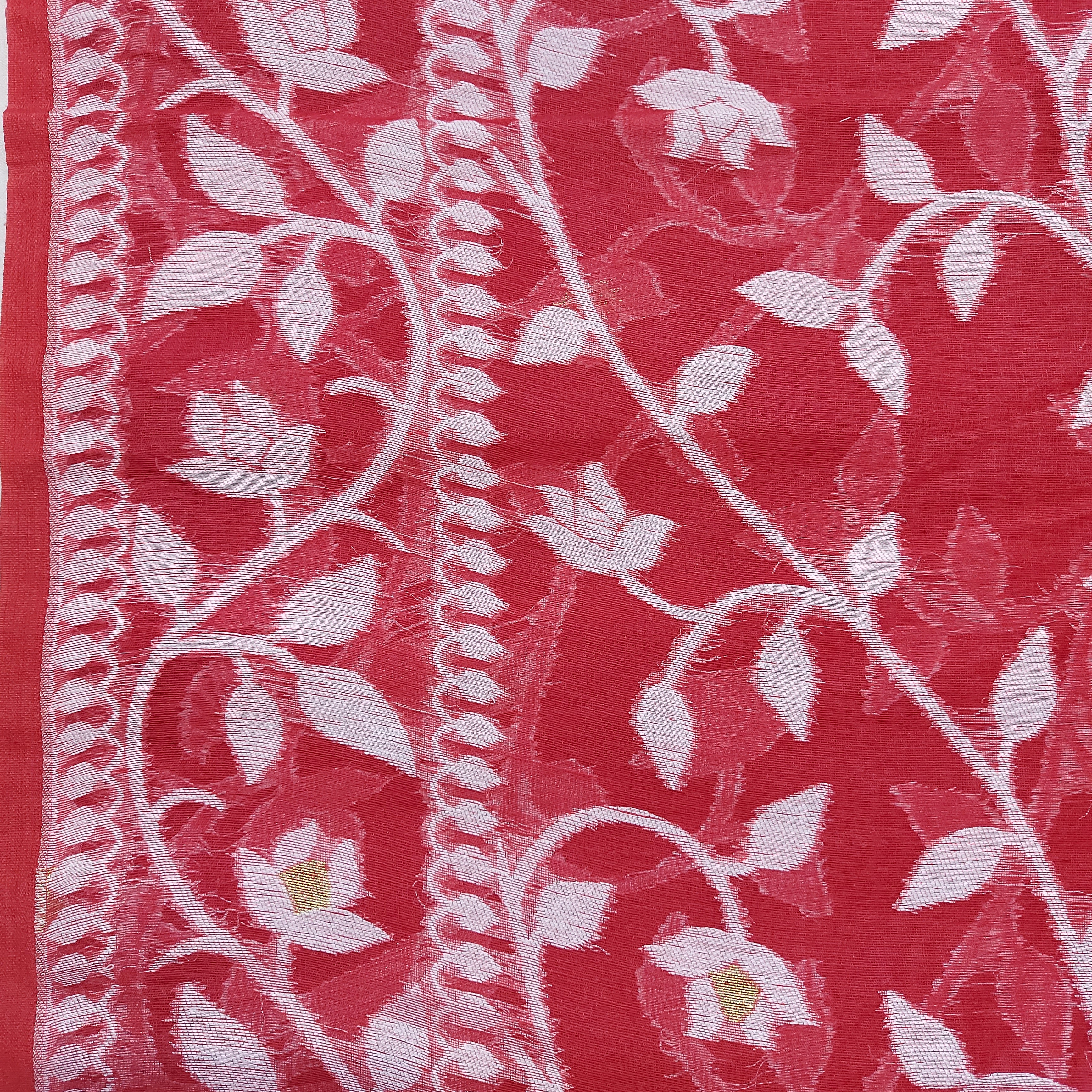 Cotton Dhakai Jamdani-JaalRed