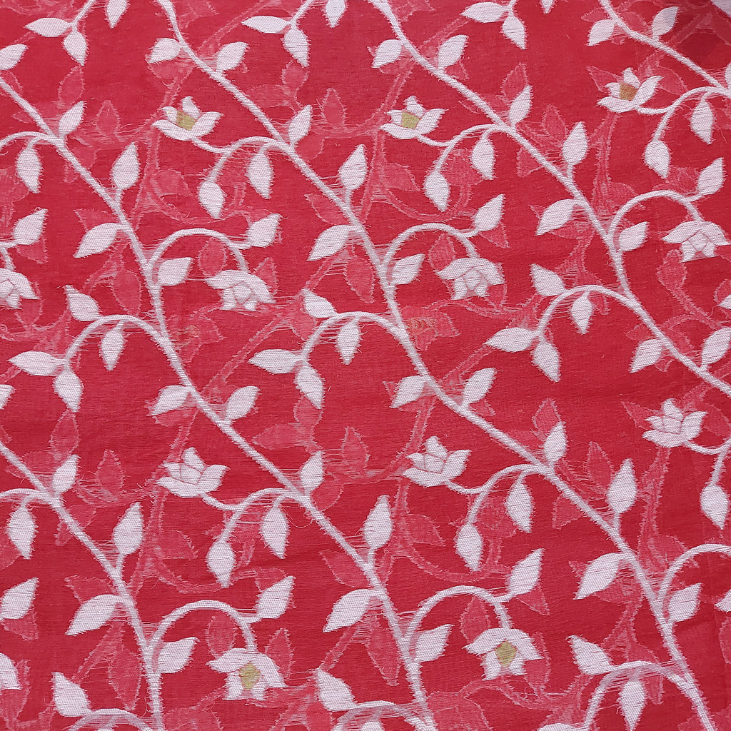 Cotton Dhakai Jamdani-JaalRed