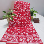 Cotton Dhakai Jamdani-JaalRed