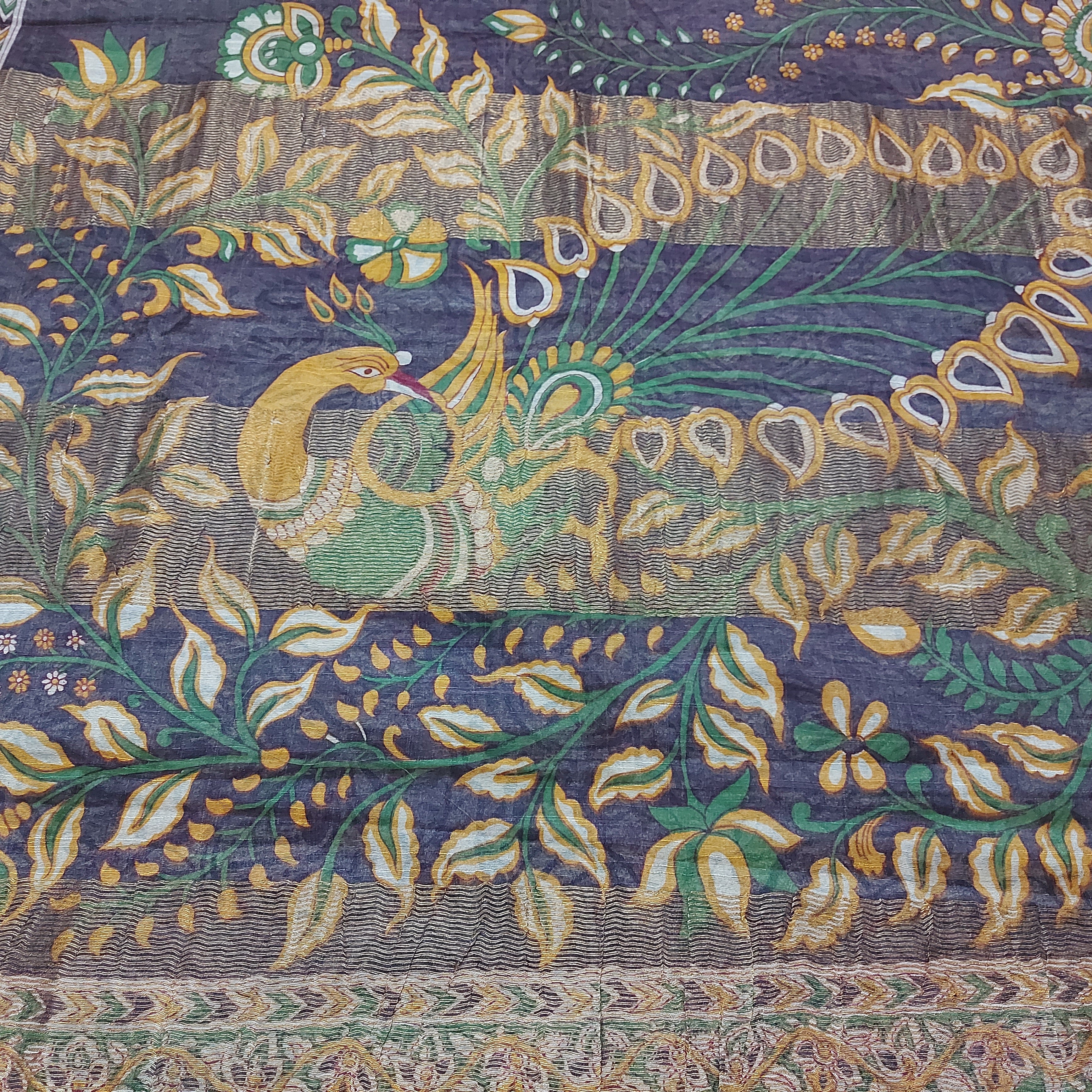 Chanderi Silk-Maheshwari printBrown