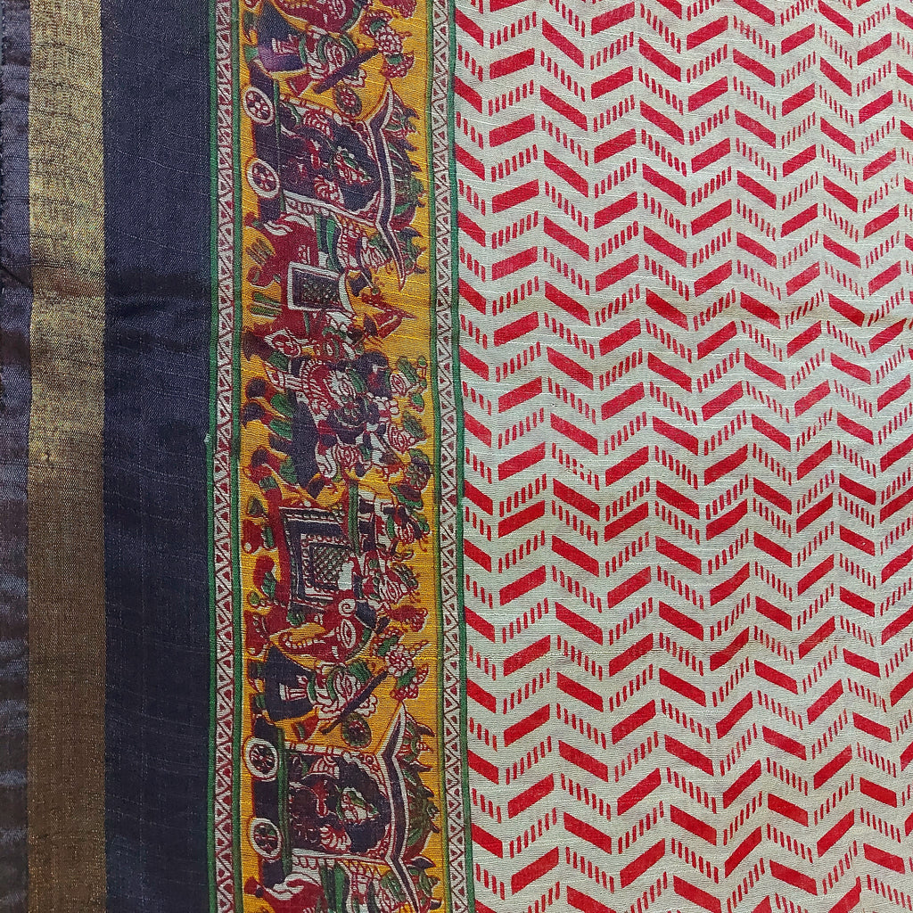 Chanderi Silk-Maheshwari printBrown