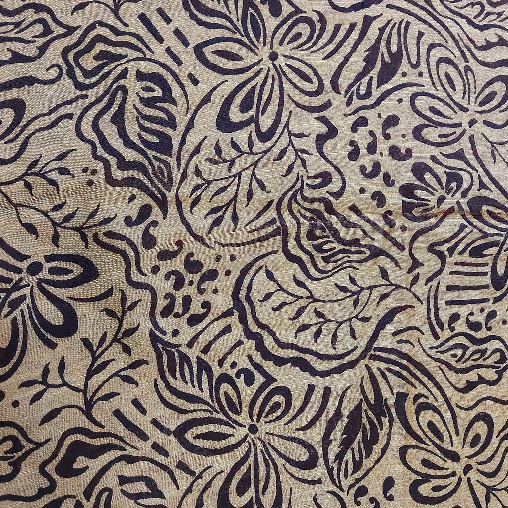 Chanderi Silk-Maheshwari printBrown