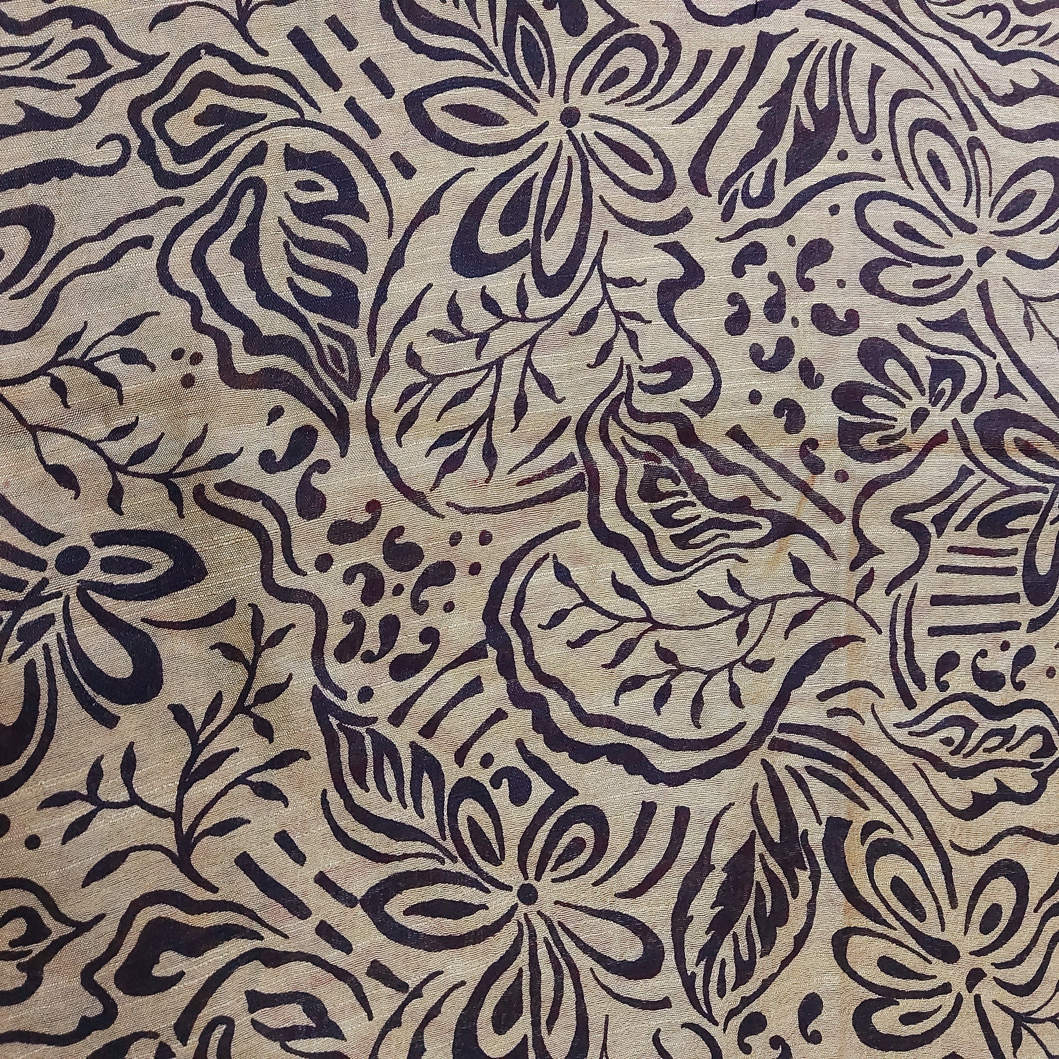 Chanderi Silk-Maheshwari printBrown