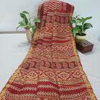 Chanderi Silk-Maheshwari printRed