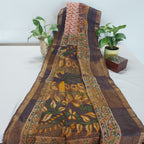 Chanderi Silk-Maheshwari printBrown