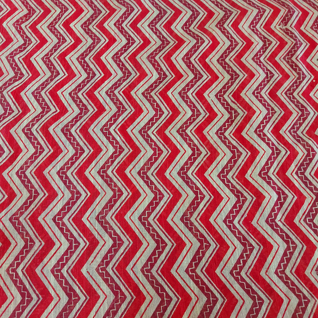 Chanderi Silk-Maheshwari printRed