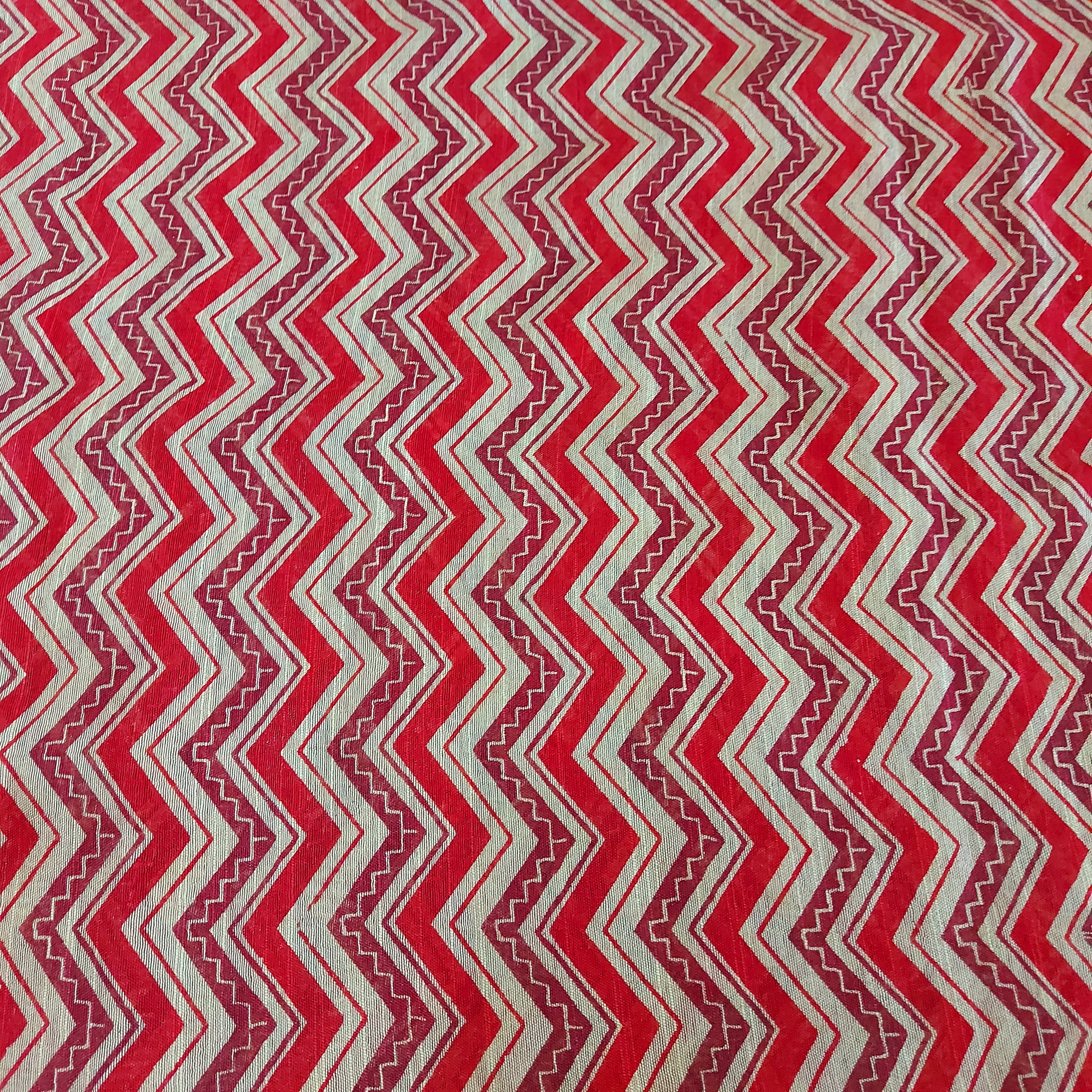 Chanderi Silk-Maheshwari printRed