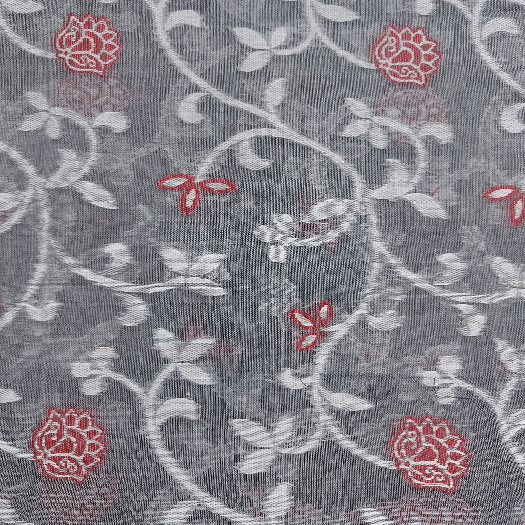 Cotton Jamdani Handloom JaalGreyRed