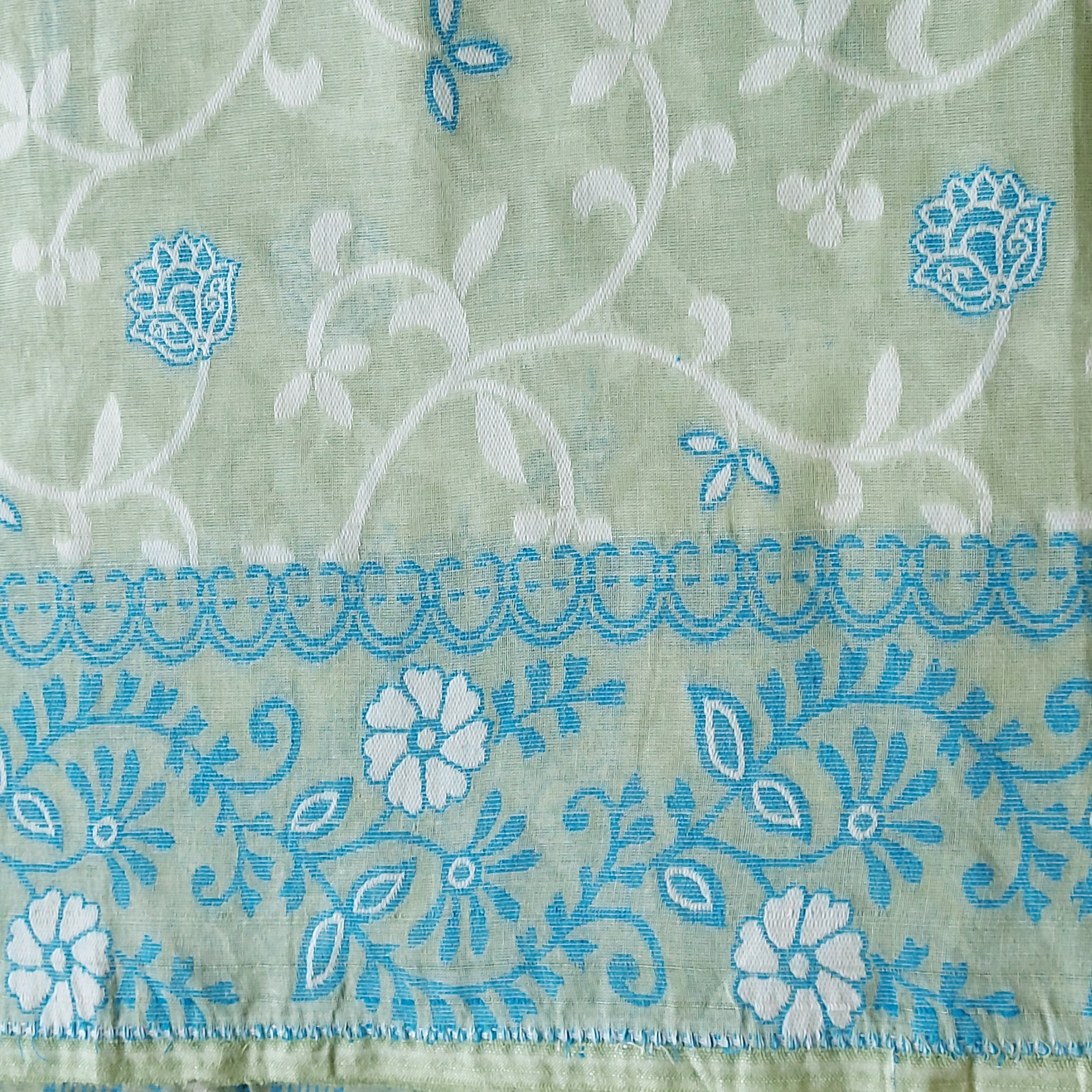 Cotton Jamdani Handloom JaalGreen