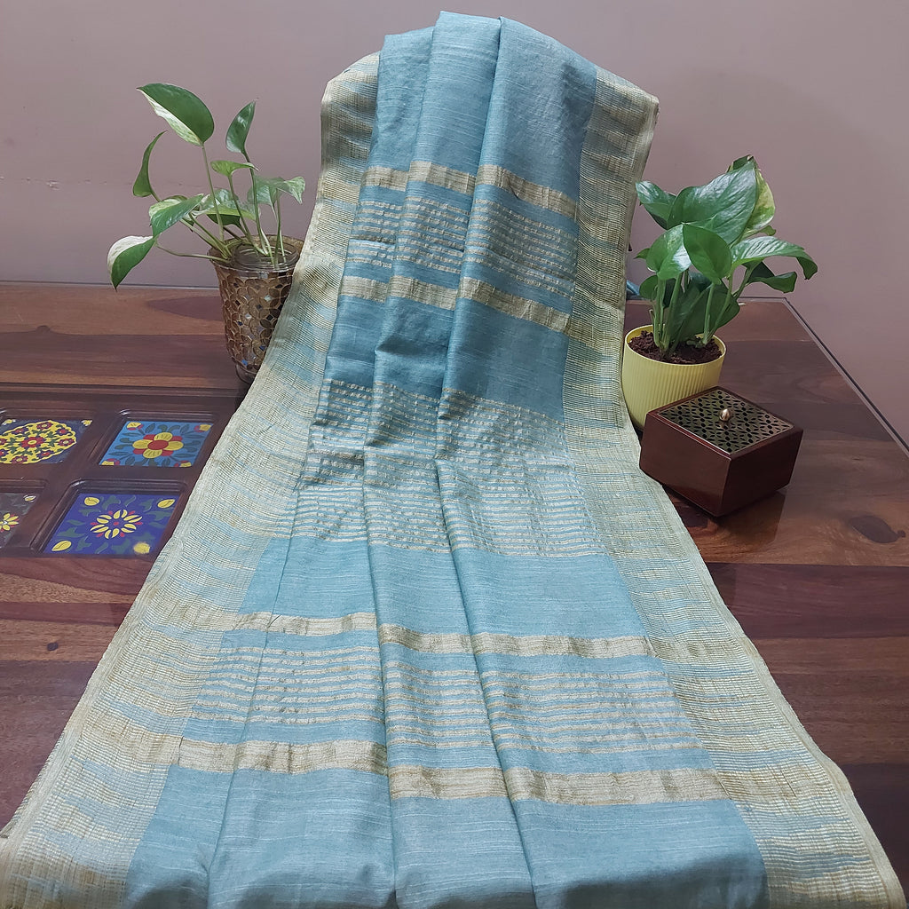 Ragini – Sky Blue Handwoven Katan Cotton