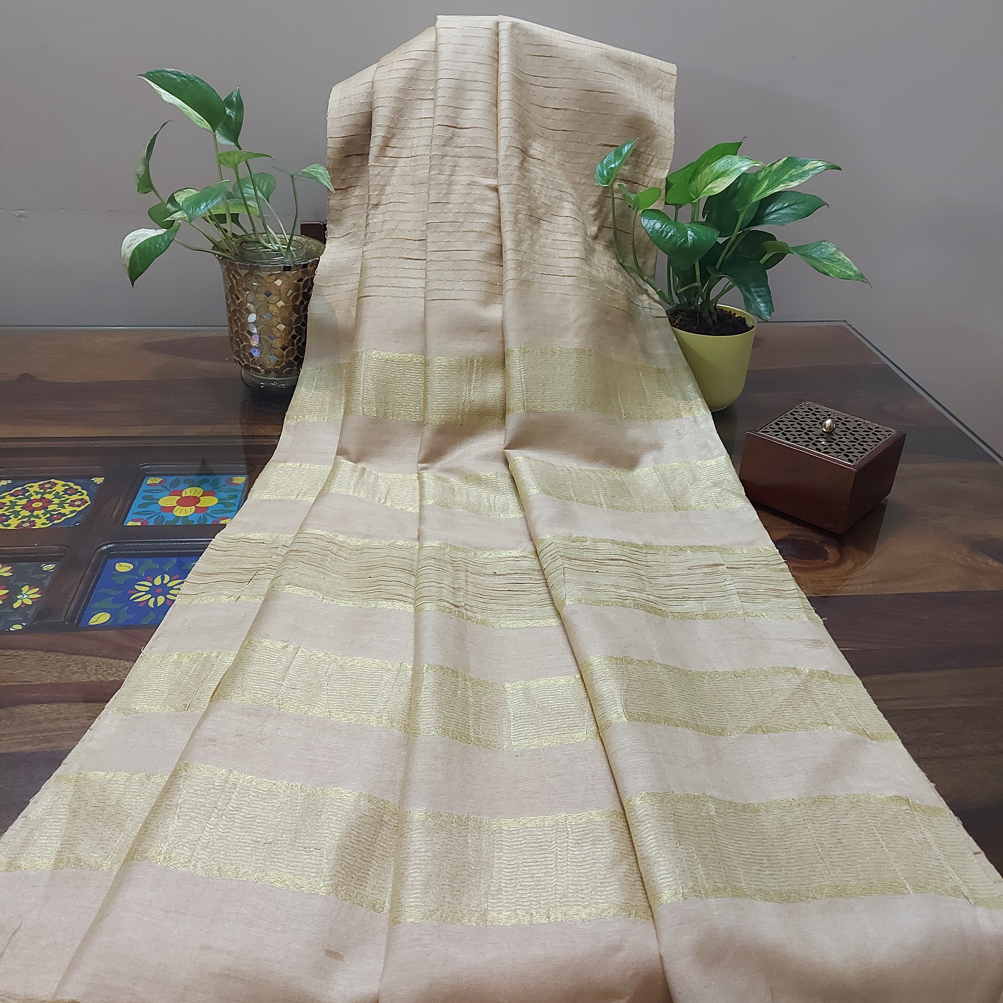 Matka Silk-self linesBeige