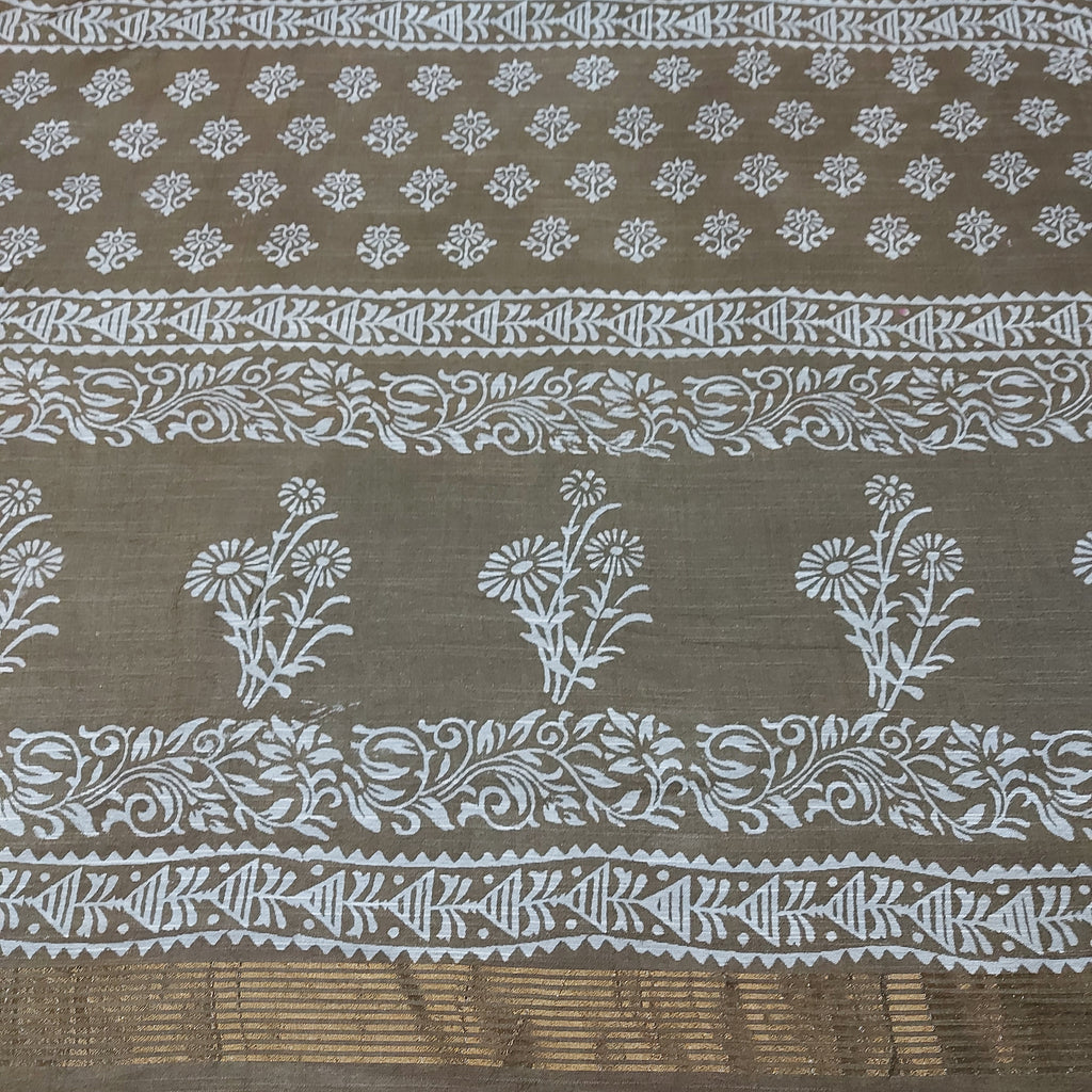 Chanderi Silk-Bagru print Green