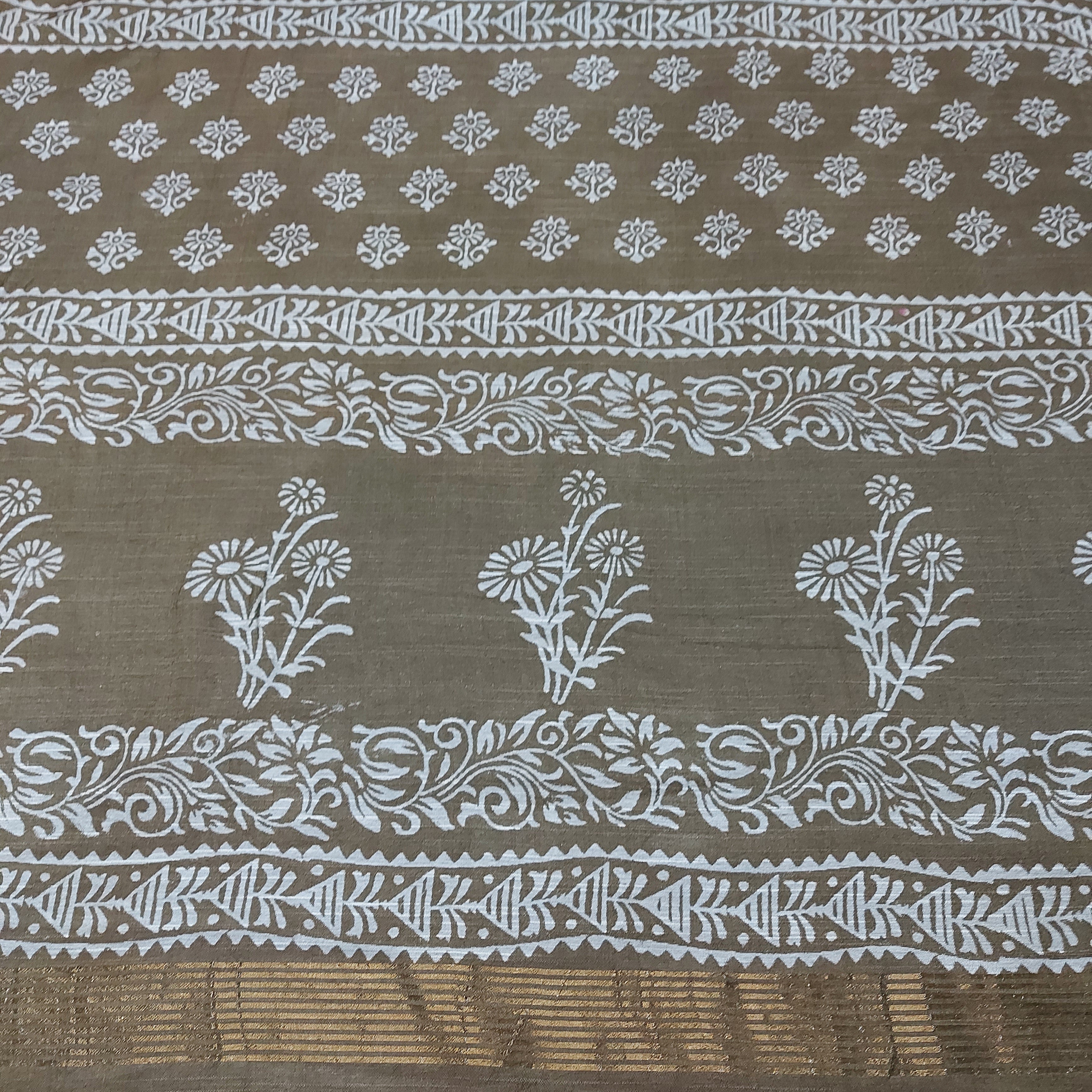 Chanderi Silk-Bagru print Green