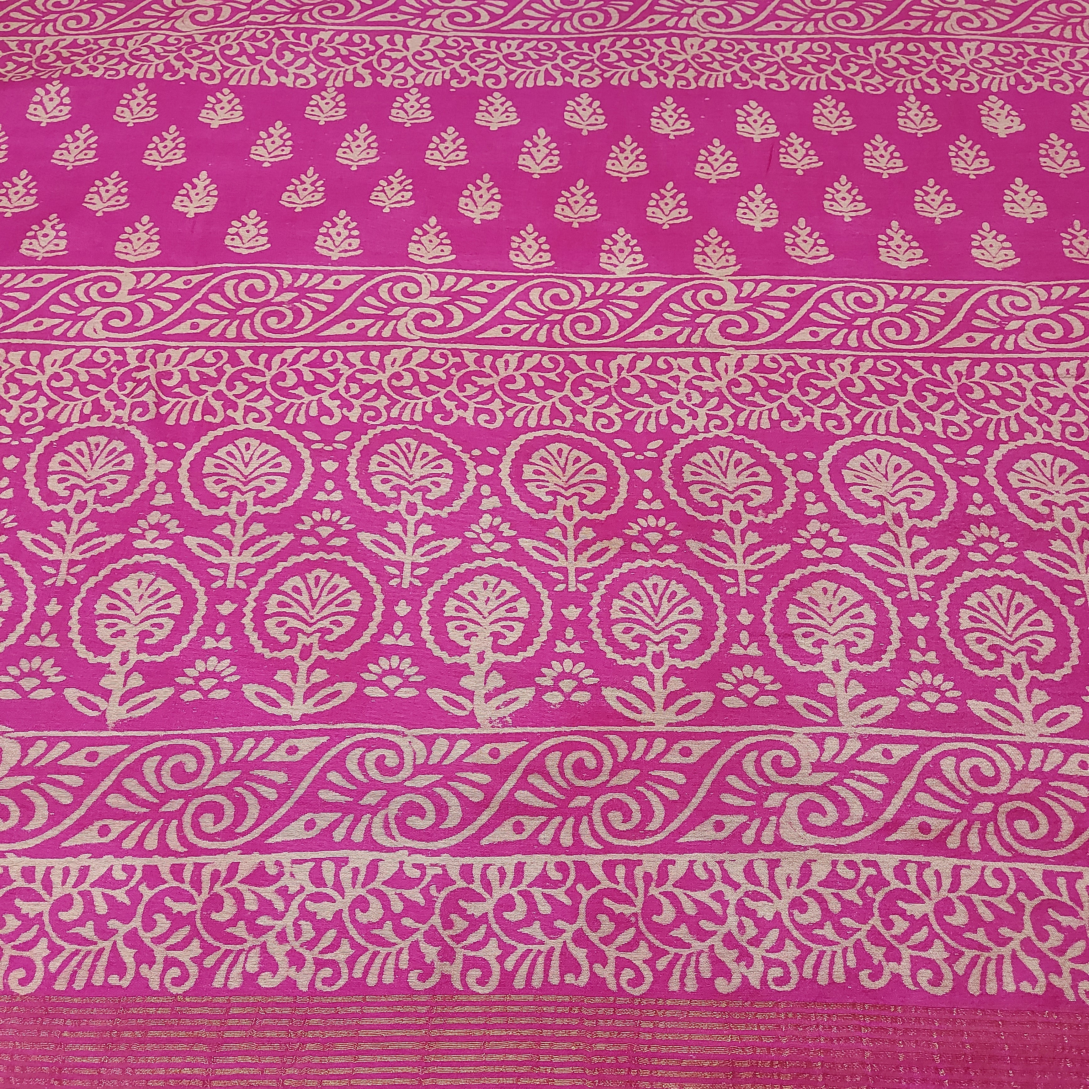 Chanderi Silk-Bagru print Pink