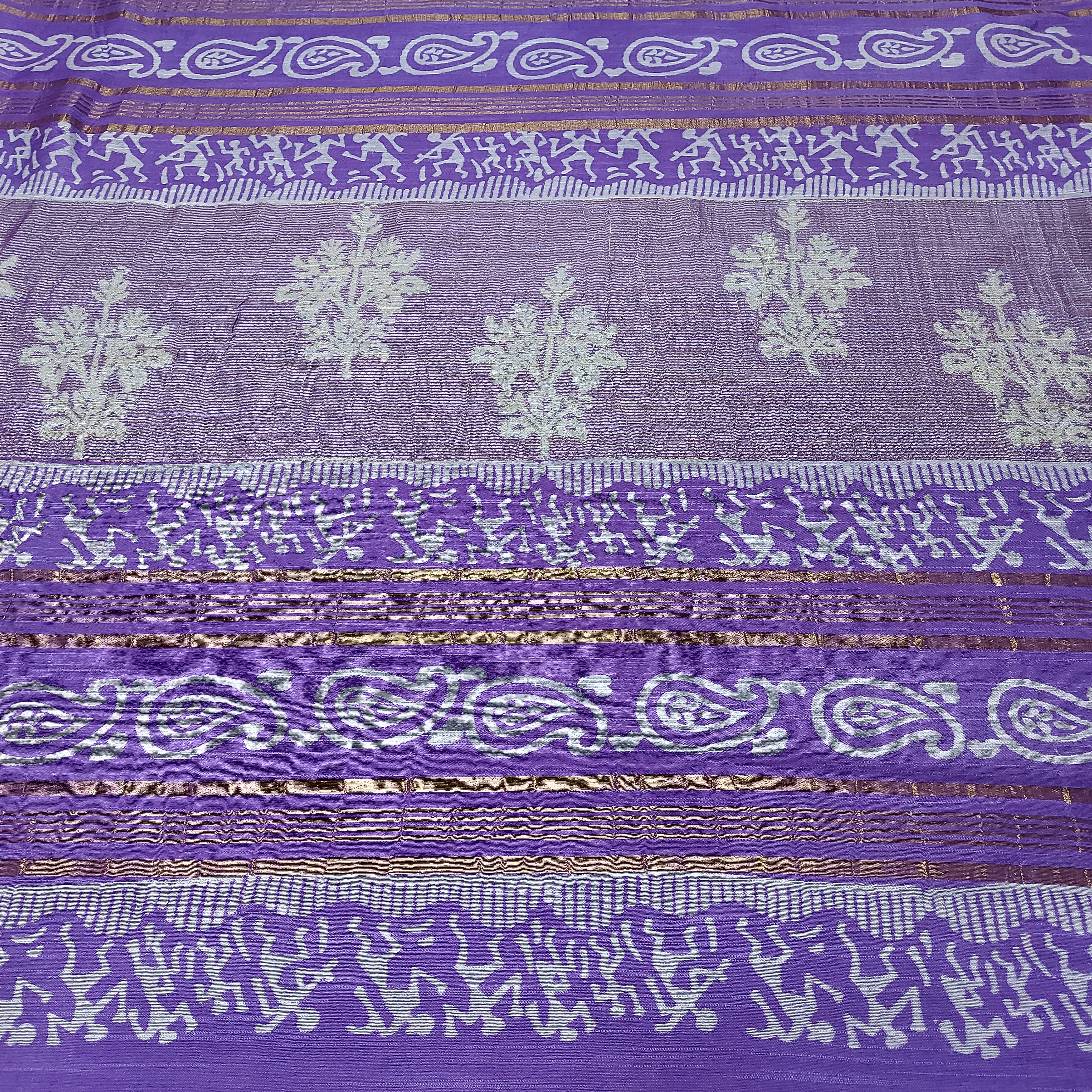 Chanderi Silk-Bagru print Puple