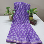 Chanderi Silk-Bagru print Puple