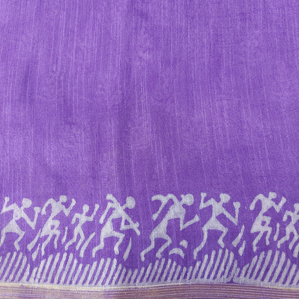 Chanderi Silk-Bagru print Puple