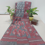 Cotton Jamdani Handloom JaalGreyRed
