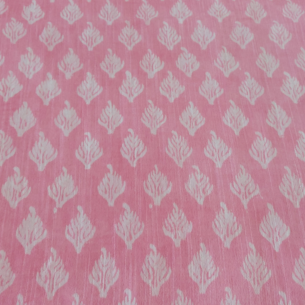 Chanderi Silk-Bagru print Soft Pink