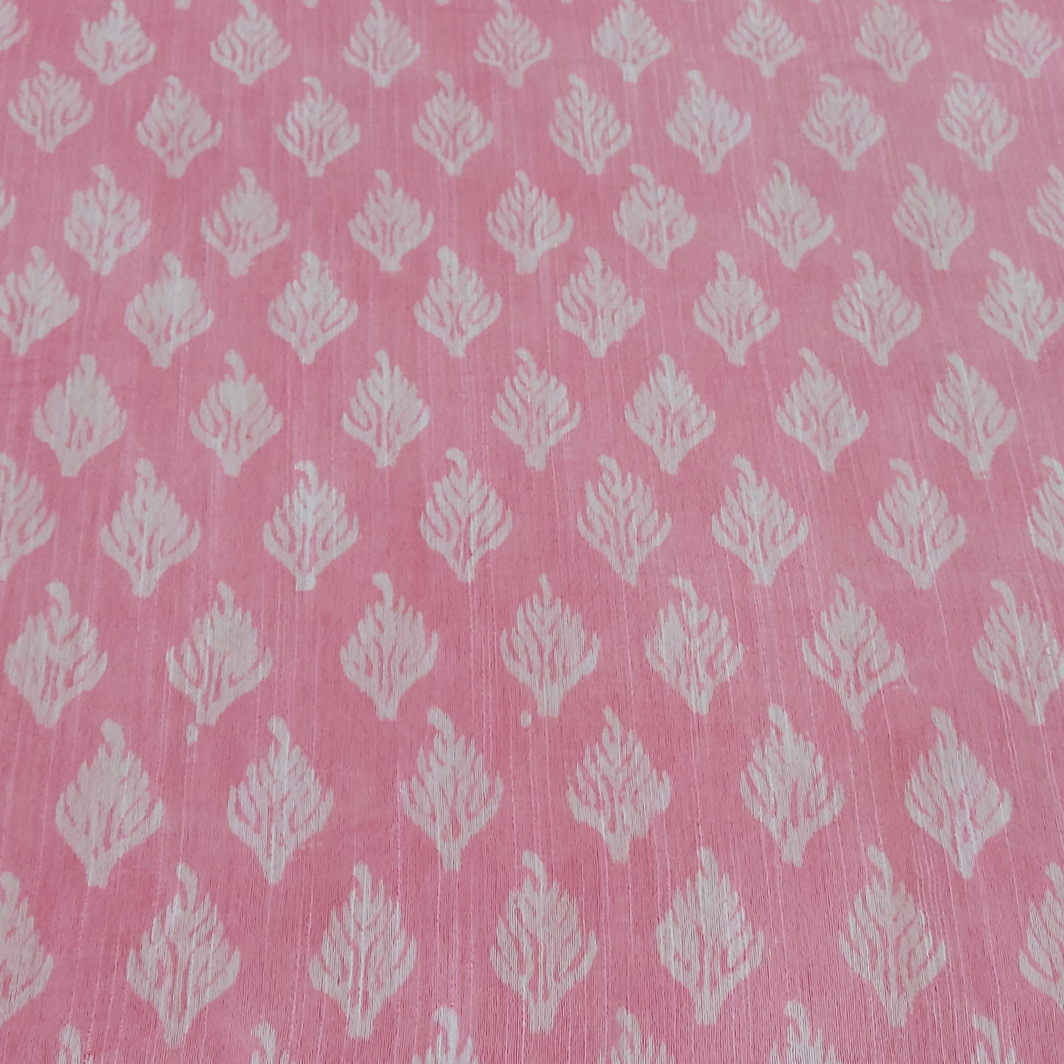 Chanderi Silk-Bagru print Soft Pink