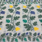 Forest Bliss - Handwoven Leaf Motif Saree
