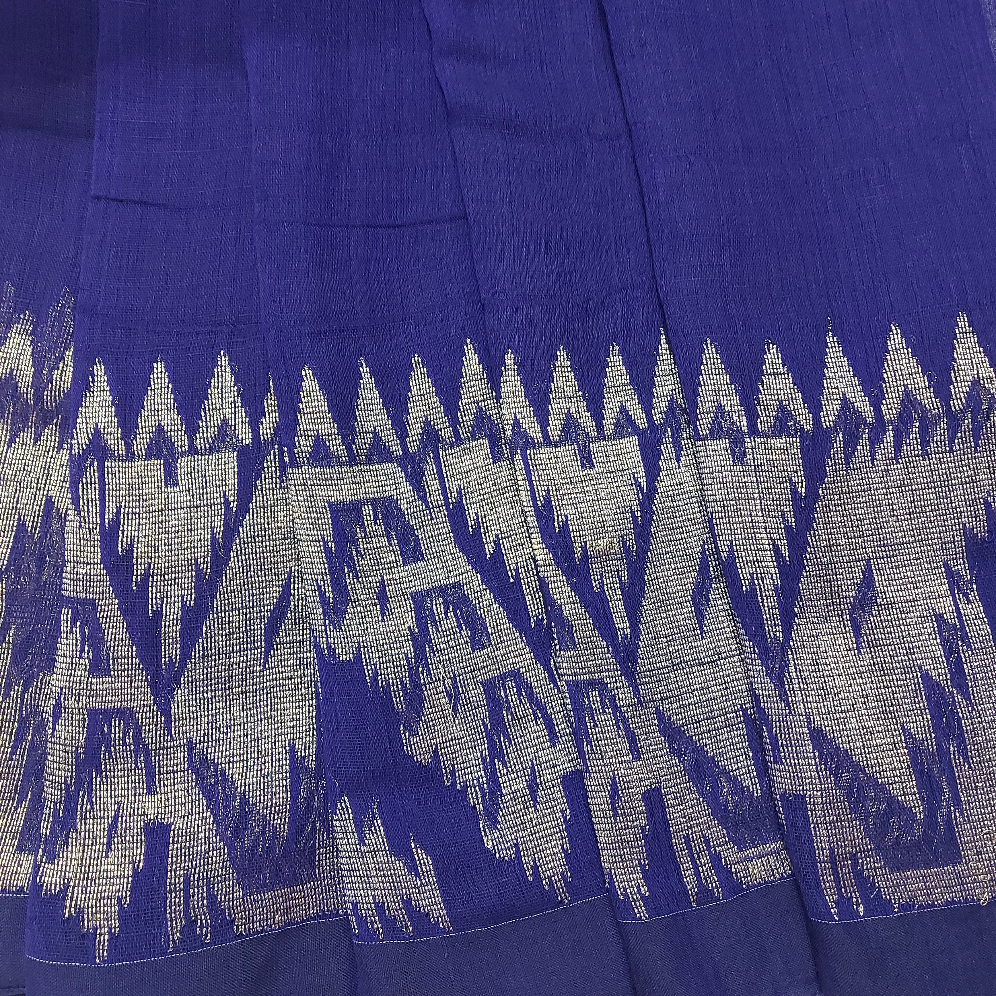 Linen -NavyBluewithGoldBorder WB