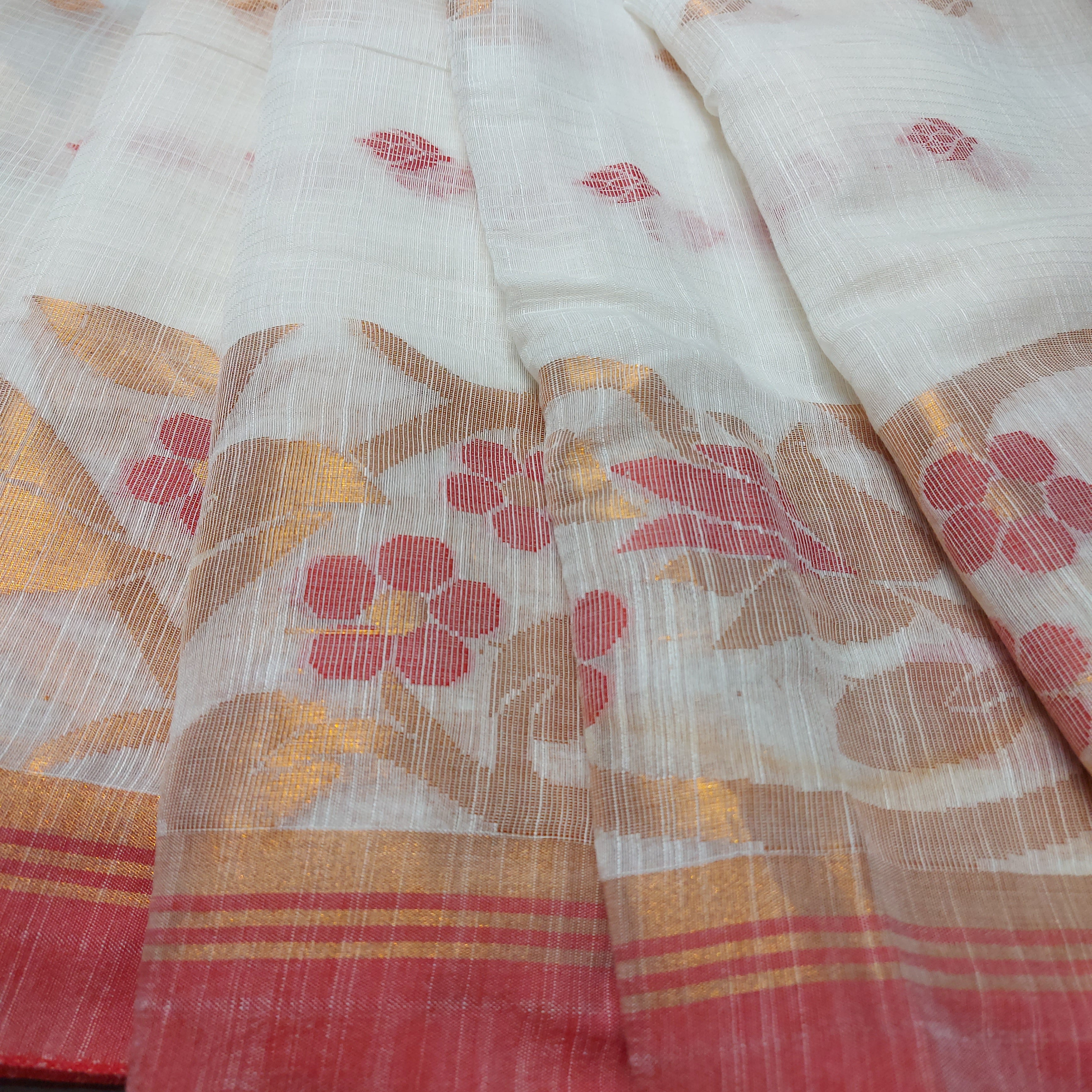 Cotton Silk -WhiteRed