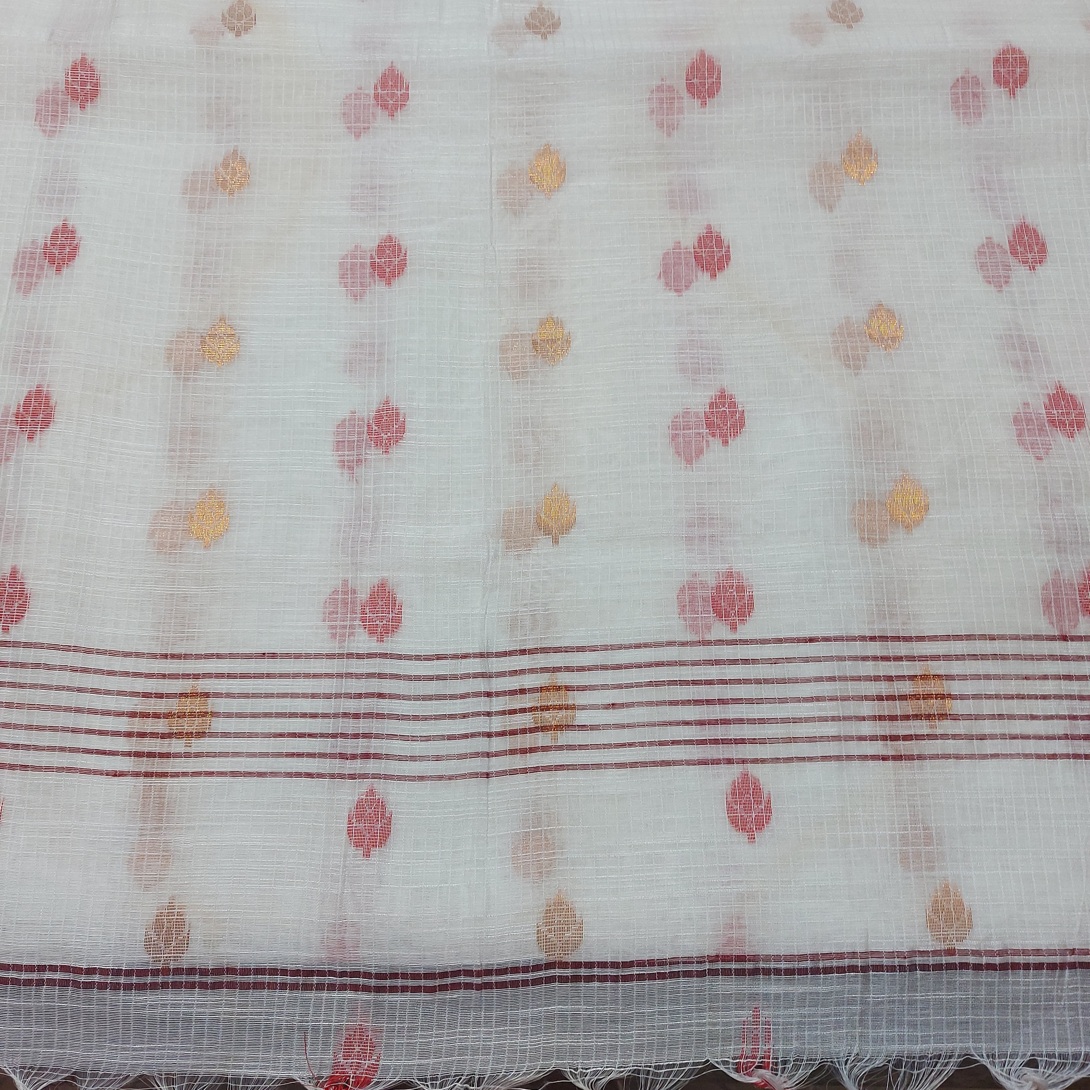 Cotton Silk -WhiteRed