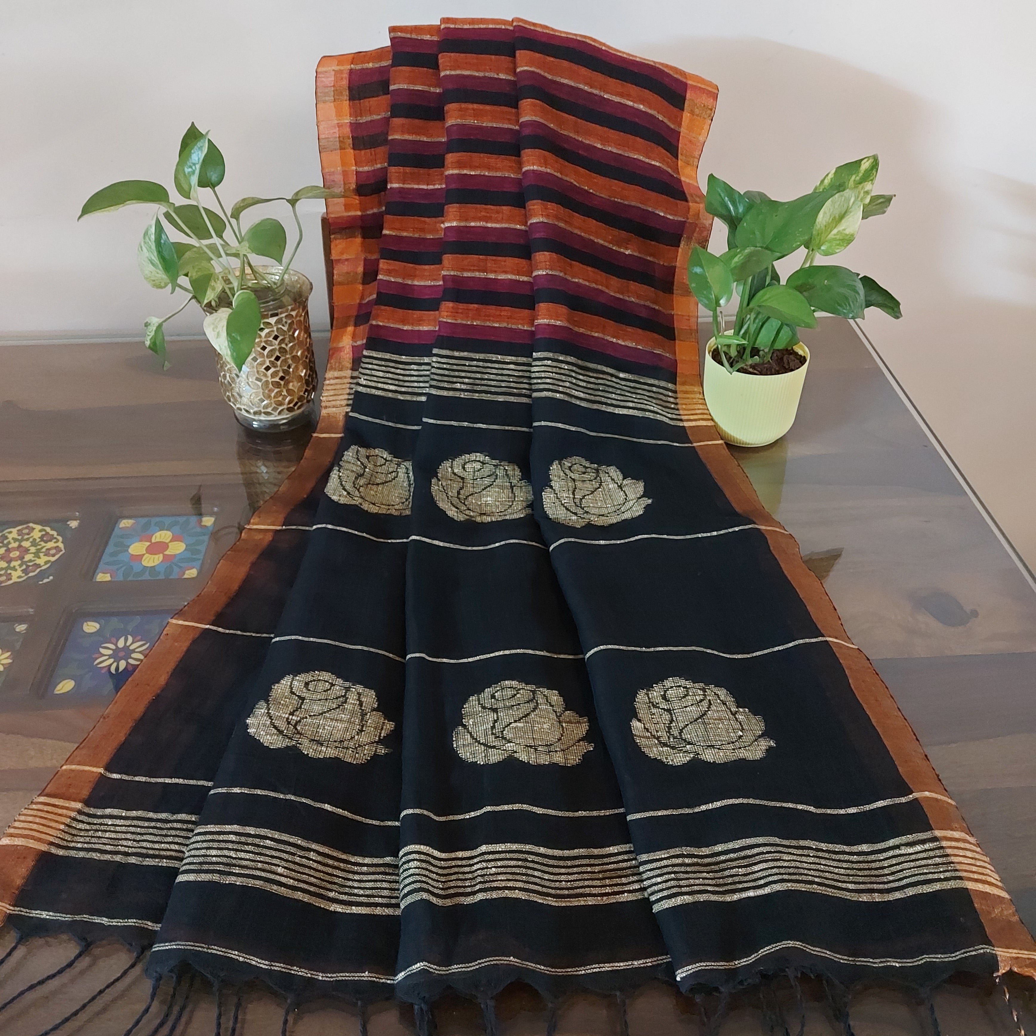 Linen -Black-MulticolorLinesWB