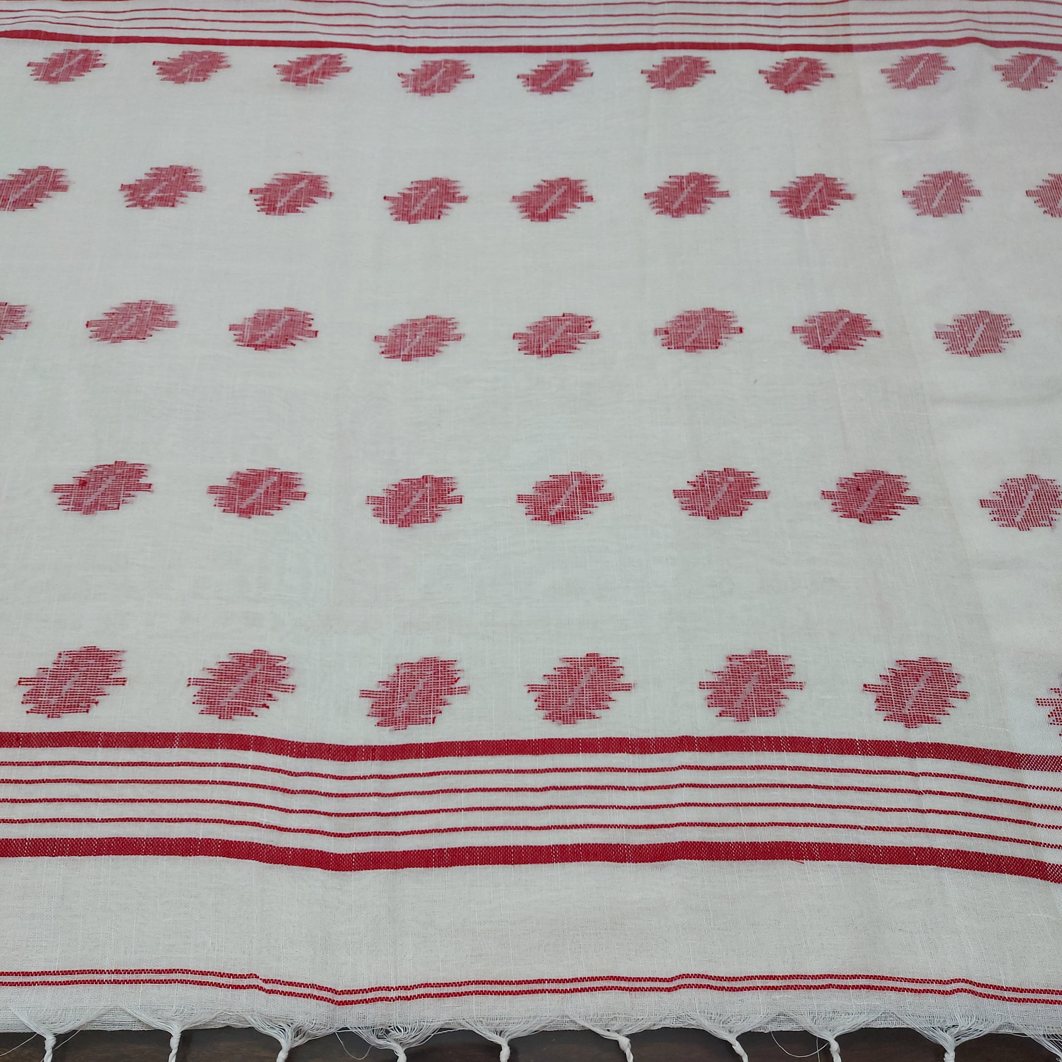 Linen -WhitewithRedBorderWB