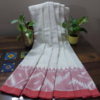 Purnima - White And Red Handloom Saree