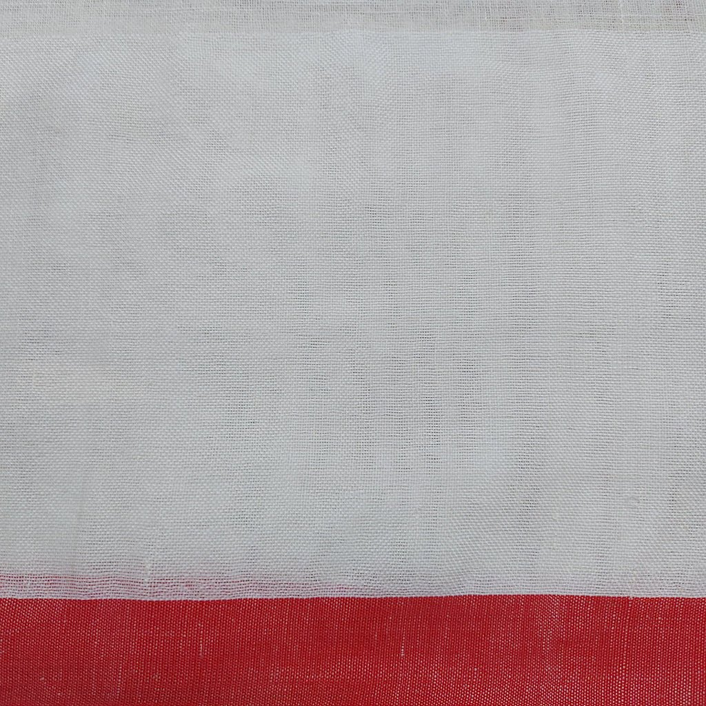 Purnima - White And Red Handloom Saree
